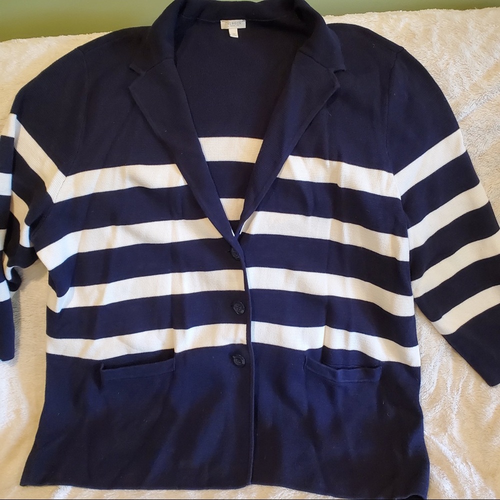 Talbots sweater with buttons and 3/4 length sleeves